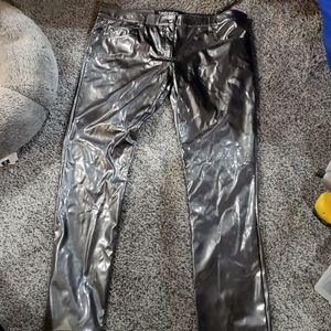 Lip service grey polyurethane pants xxl